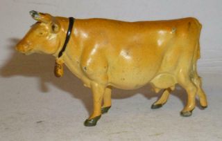 Cherilea Vintage Lead Farm Jersey Cow With Bell - 1940/50 