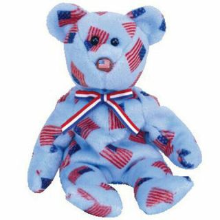 Ty Beanie Baby - Union The Bear (w/ Usa Flag Nose) (8.  5 Inch) - Mwmts Stuffed Toy
