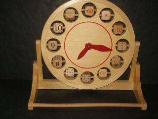 Pottery Barn Kids Wooden Teaching Clock Educational Toy Learn To Tell Time