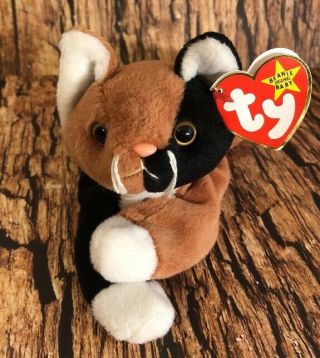 Ty Beanie Baby 1996 Chip The Cat 4th Generation Swing Tag & 3rd Gen.  Tush Tag