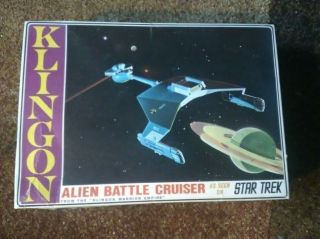 Vintage 1966 Amt Klingon Alien Battle Cruiser Star Trek Model As Seen On Tv Nbc