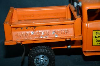 Vintage Metal Tonka Toys State Hi Way Dept Orange Dump Truck 1950 5