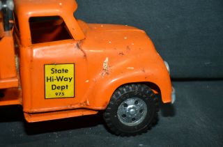 Vintage Metal Tonka Toys State Hi Way Dept Orange Dump Truck 1950 6