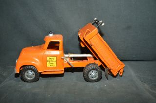 Vintage Metal Tonka Toys State Hi Way Dept Orange Dump Truck 1950 8