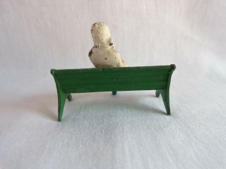 VINTAGE DIECAST TOY SOLDIER WOMAN SITTING ON BENCH FIGURE 3