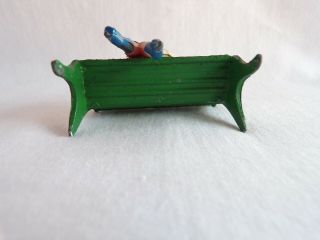 VINTAGE DIECAST TOY SOLDIER WOMAN SITTING ON BENCH FIGURE 4
