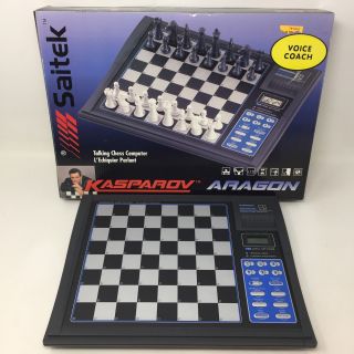 Saitek Kasparov Aragon Talking Electronic Chess Game Computer K14v Voice E5a