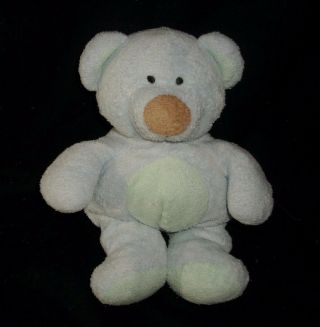 Ty Pluffies 2002 Baby Bluebeary Teddy Bear Blue Green Stuffed Animal Plush Toy