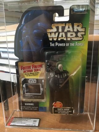 Star Wars Potf 2 Darth Vader Removable Helmet Freeze Frame Afa 95