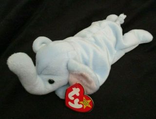 Ty Beanie Baby Peanut The Elephant Dob January 25,  1995 Mwmt