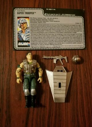 Vintage 1988 Hasbro Gi Joe Trooper Figure Complete W/ File Card