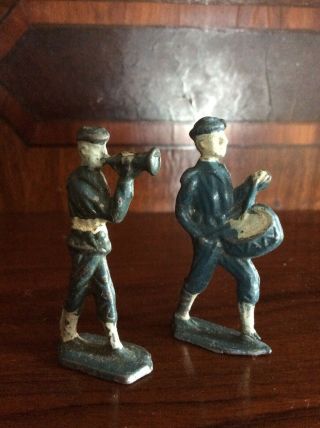 Vintage Miniature Military Marching Band Toy Soldiers Drums/horns Metal Figures