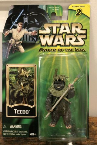 Hasbro Star Wars Teebo Power Of The Jedi Figure Endor Ewok With Spear Potj 2001