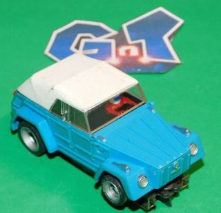Aurora Afx Tomy Volkswagen Thing Blue White Slot Car Ho Running Chassis