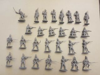 28 Vintage Grey Plastic Model Soldiers,  Early 19th Century Period ?
