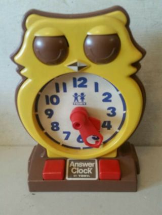 Mld 1975 Answer Clock By Tomy Owl Time Teaching Toy Homeschool Educational