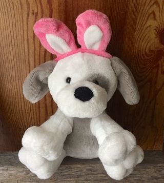 Animal Adventure Gray White Dog Bunny Ears Plush Stuffed Animal Soft Toy Puppy