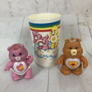 Care Bears Vintage Cup And Champ Bear And Baby Hugs Figures 1980s