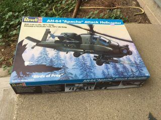 1987 Revell Ah - 64 Apache Attack Helicopter 1/32 Scale Model Build Kit 4575