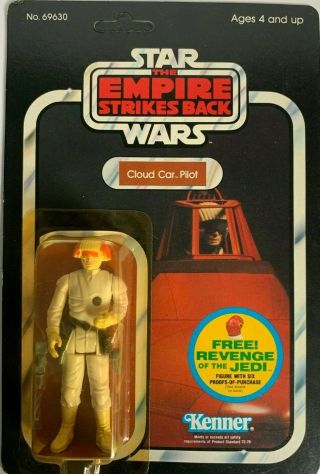 1982 Vintage Star Wars The Empire Strikes Back Cloud Car Pilot 48 Back