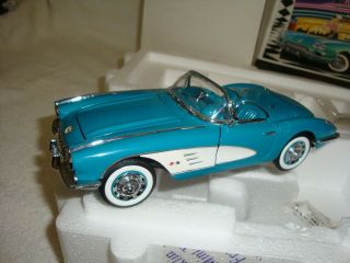 Franklin 1960 Corvette 1:24 Aqua Blue / White B11xa11