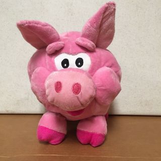 Peek A Boo Toys Soft Stuffed Fat Round Pig Plush Toy Pink 10” Euc Ar55