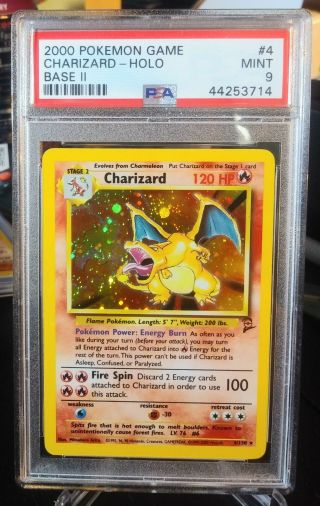 Old Vintage Wotc Pokemon Card Base 2 Rare Holo Charizard 4/130 Psa 9