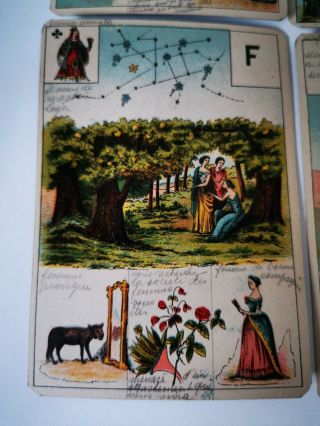 ANTIQUE Vintage Rare Grand Jeu de Mlle Lenormand Collectable Tarot 5