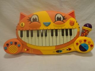 Battat Cat Keyboard Meowsic Piano With Microphone Orange Kids Child Toy
