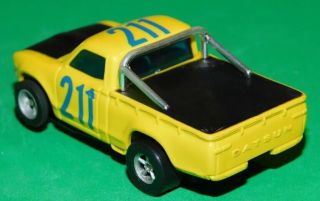 AURORA AFX TOMY NISSAN DATSUN PICK UP TRUCK YELLOW Slot Car HO Running Chassis 6