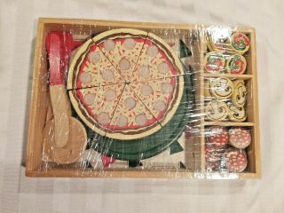 Melissa & Doug Pizza Party Wooden Play Food Set With Toppings