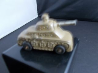 , / Metal Toy Military Tank - Rubber Wheels Cast Metal - 2.  5x1x1 "