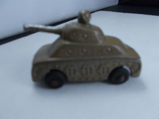 , / metal toy military tank - rubber wheels cast metal - 2.  5x1x1 