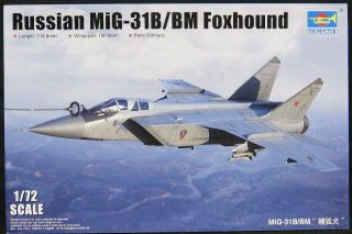 1/72 Trumpeter Models Mikoyan Mig - 31 B/bm Foxhound Russian Jet Fighter