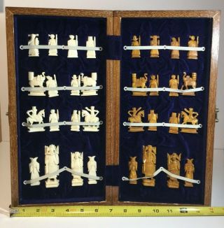 Hand Carved Asian Bone Chess Set