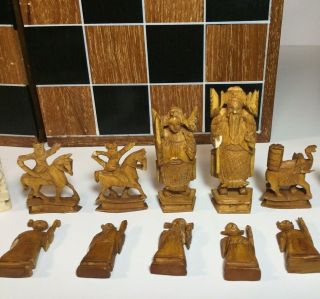 Hand Carved Asian Bone Chess Set 5