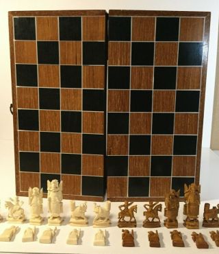 Hand Carved Asian Bone Chess Set 6