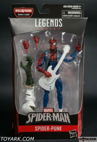 Marvel Legends Spider - Man Spider Punk Figure Lizard Baf Action Figure