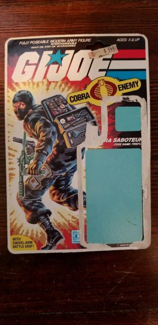 1984 Cobra Firefly V1 Uncut Cardback File Card Peach Backer Gi Joe