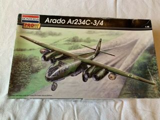 Arado Ar234c - 3/4 German Jet Wwii Model Kit Unbuilt 1/48 Scale Monogram