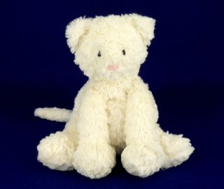 Jellycat Fuddlewuddle Kitty Cat Plush Toy White Silky Chenille Med 9 " Tall Exc