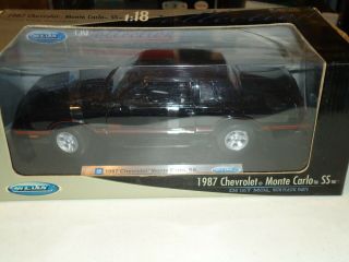 1/18 Welly 1987 Chevrolet Monte Carlo Ss Diecast Black Boxed
