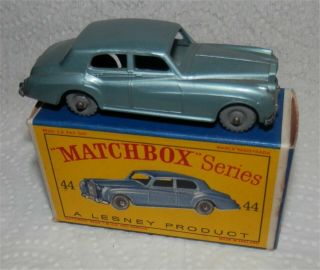 1960s.  Matchbox Lesney 44 Rolls Royce Silver Cloud Gpw.  In D Box.  0riginal