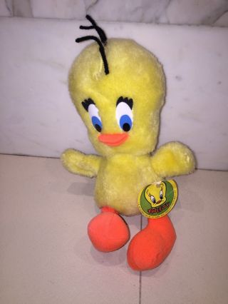 Vintage 1971 Warner Brothers Mighty Star Tweety Bird Plush Doll 10 