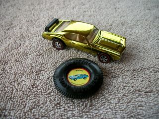 Yellow Over Chrome Hotwheels Olds 442 Redline Stunning Color W/ Wing & Button