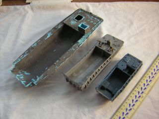 3 X Airfix Poly Ww2 British Landing Craft For Spares / Repairs Scale 1:72 & 1:32
