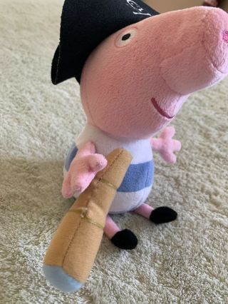 Ty PEPPA PIG Pink Black Pirate Hat Beanie Fleece Stuffed Animal Toy 2