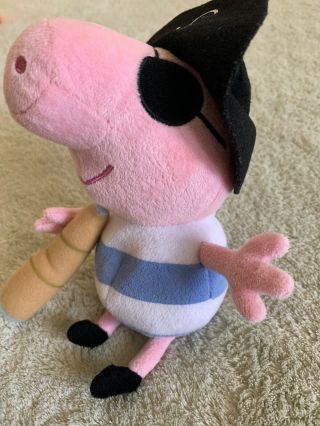 Ty PEPPA PIG Pink Black Pirate Hat Beanie Fleece Stuffed Animal Toy 4