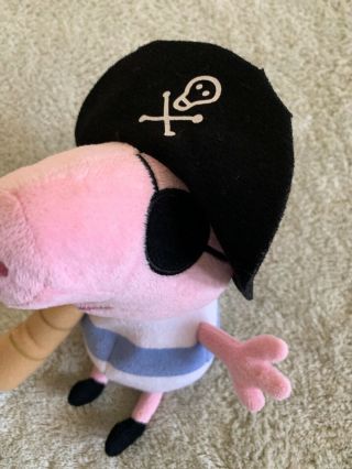 Ty PEPPA PIG Pink Black Pirate Hat Beanie Fleece Stuffed Animal Toy 5