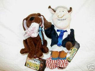 " Bull Clinton ",  " Buddy The Dog " - Set Of Meanies Retired